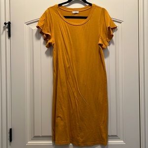 Anthropologie T-shirt dress in marigold.